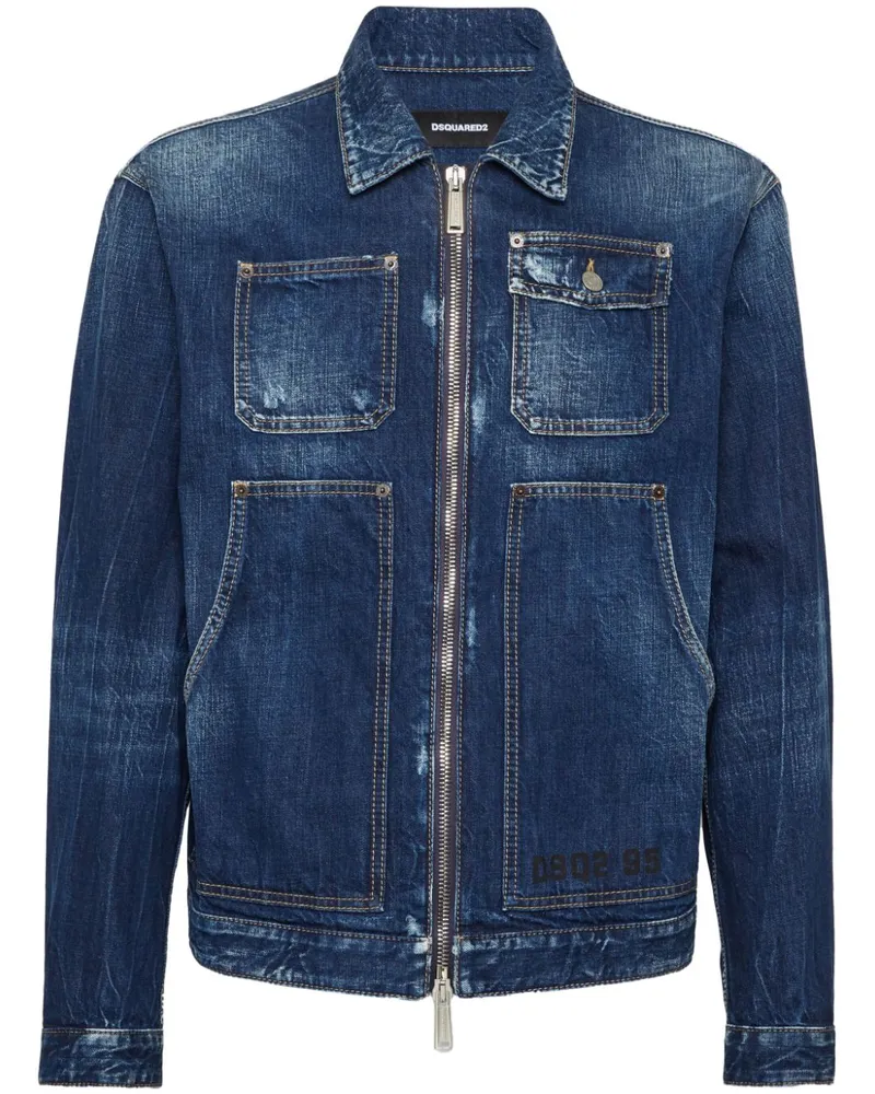Dsquared2 Jeansjacke mit Reißverschluss - Blau Blau