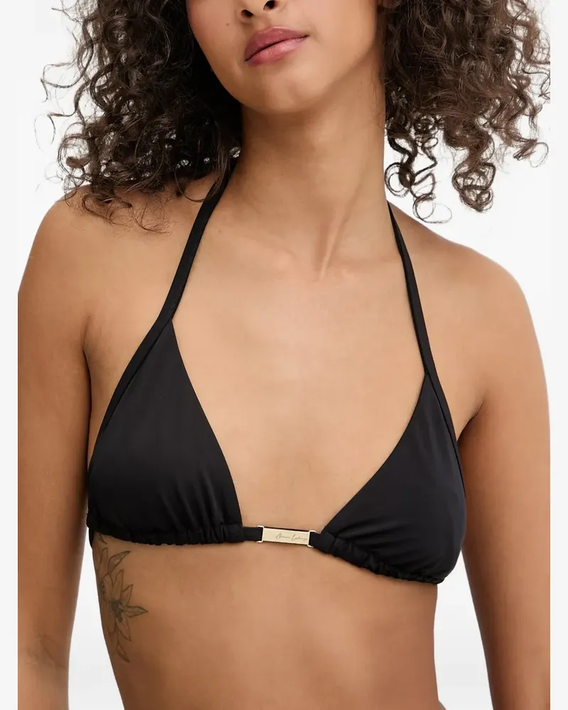 Armani Exchange logo-plaque triangle bikini - Schwarz Schwarz