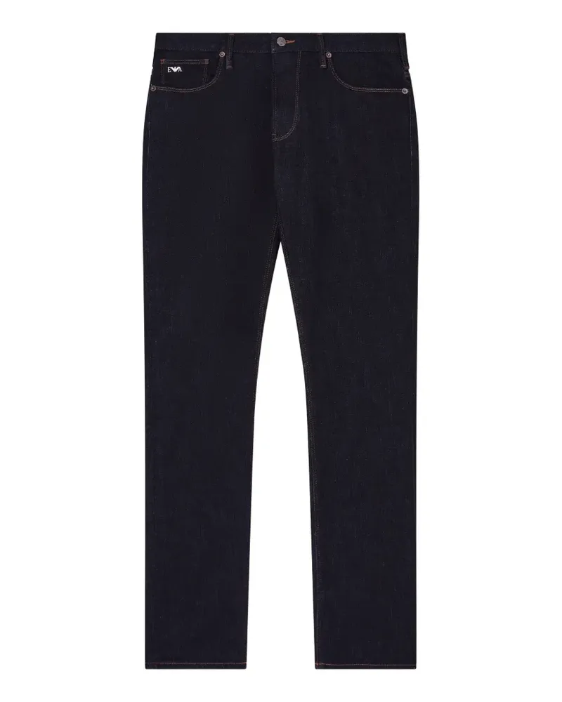 Emporio Armani Five-Pocket-Jeans mit Logo-Patch - Blau Blau