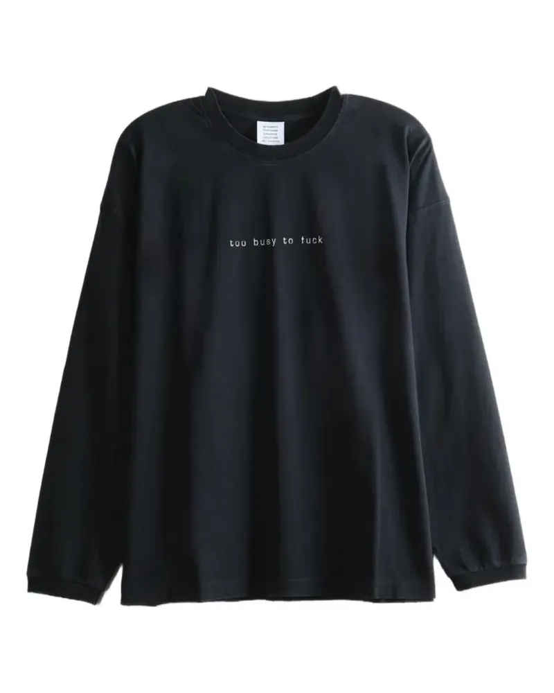 VETEMENTS slogan-print long-sleeve T-shirt - Schwarz Schwarz