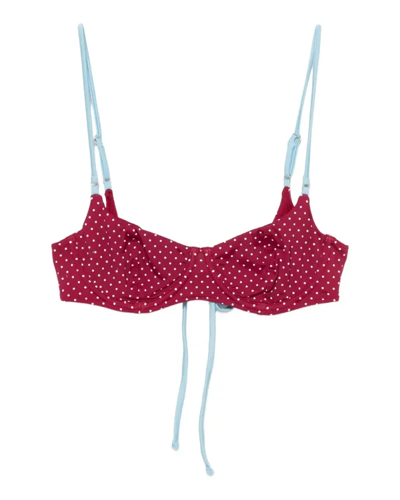 Frankies Bikinis polka-dot-pattern bikini top - Rot Rot