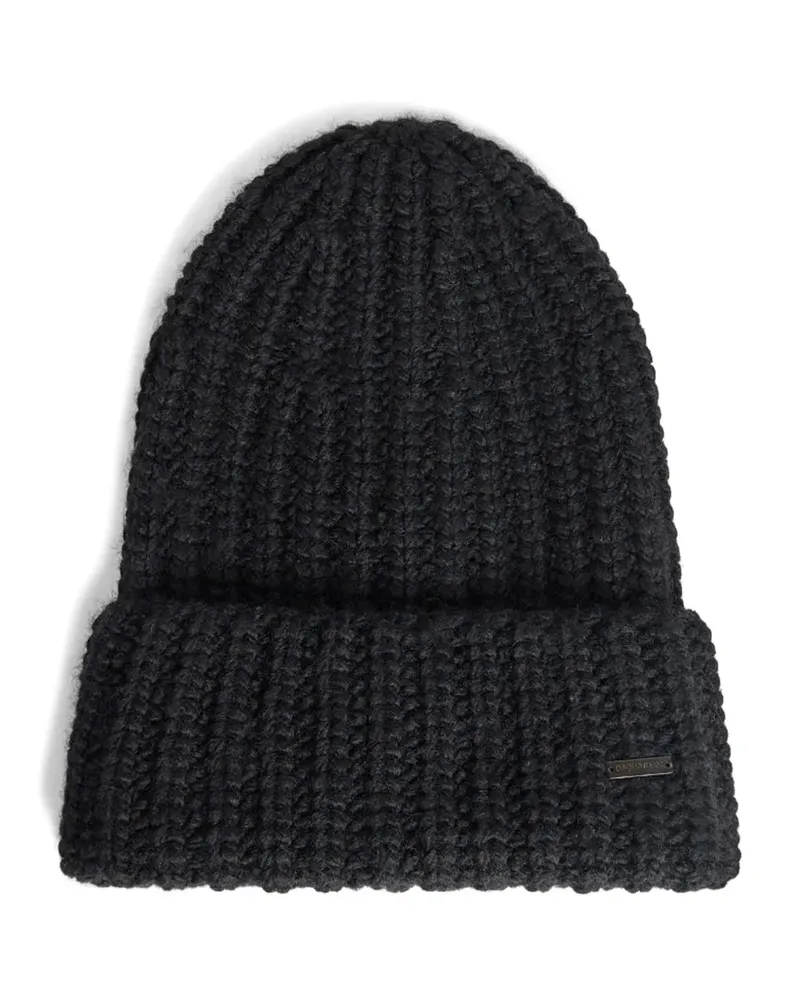 Dsquared2 Grob gestrickte Après Ski Beanie - Schwarz Schwarz