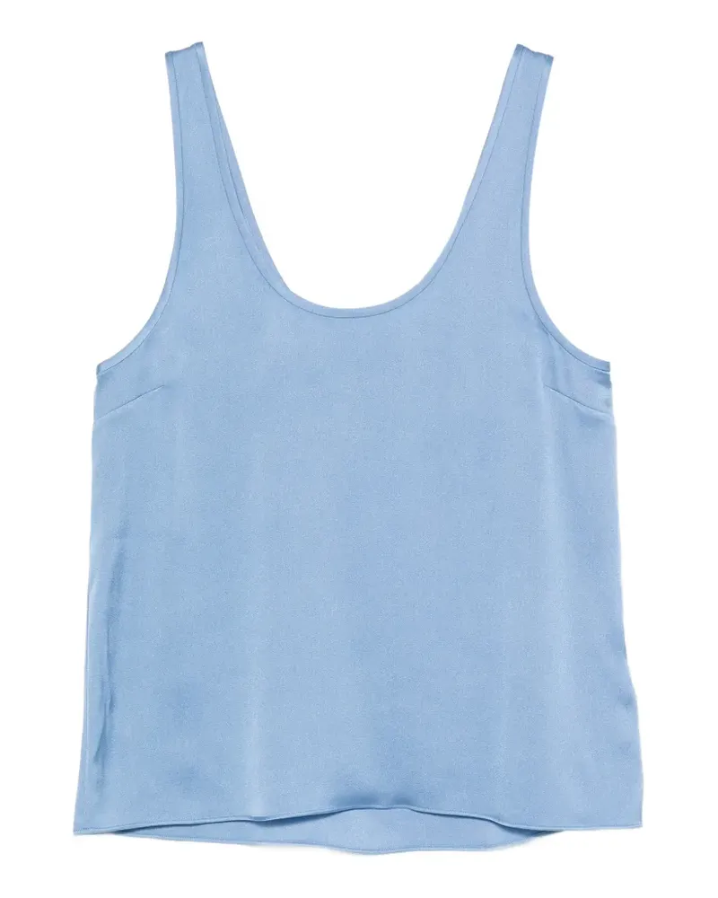 Anine Bing Lea silk scoop-neck top - Blau Blau
