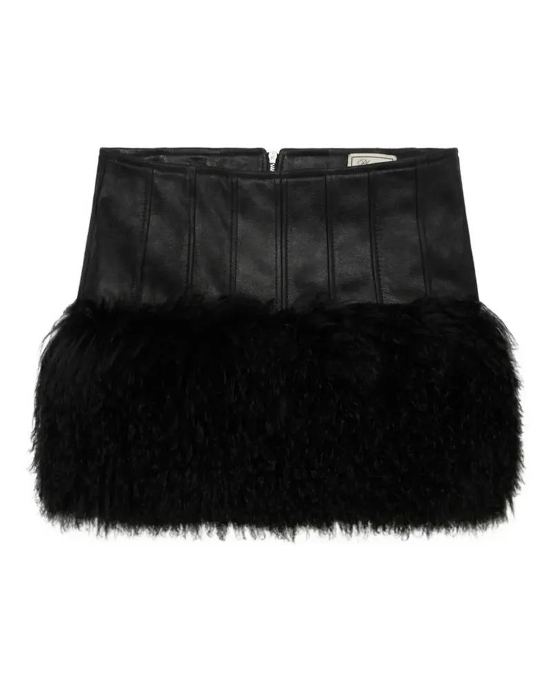 Blumarine Minirock mit Faux Fur - Schwarz Schwarz