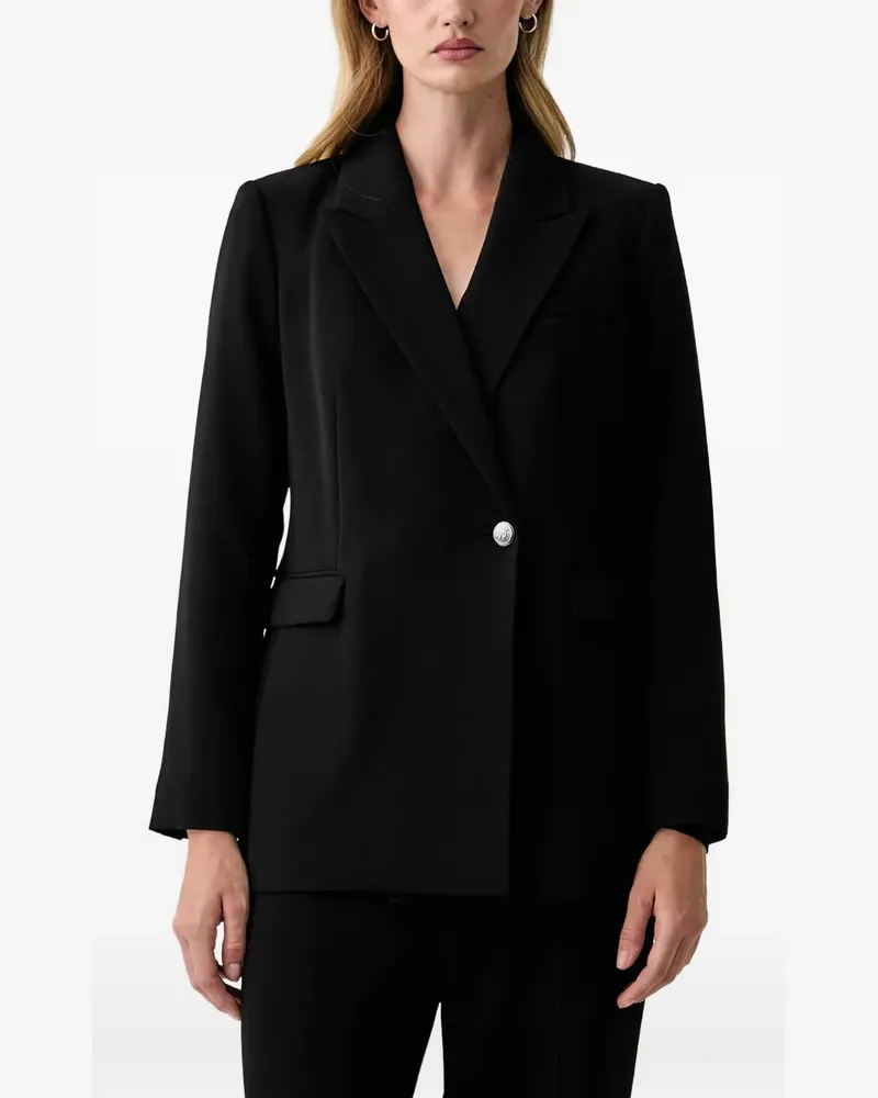 DKNY single-breasted logo-button blazer - Schwarz Schwarz