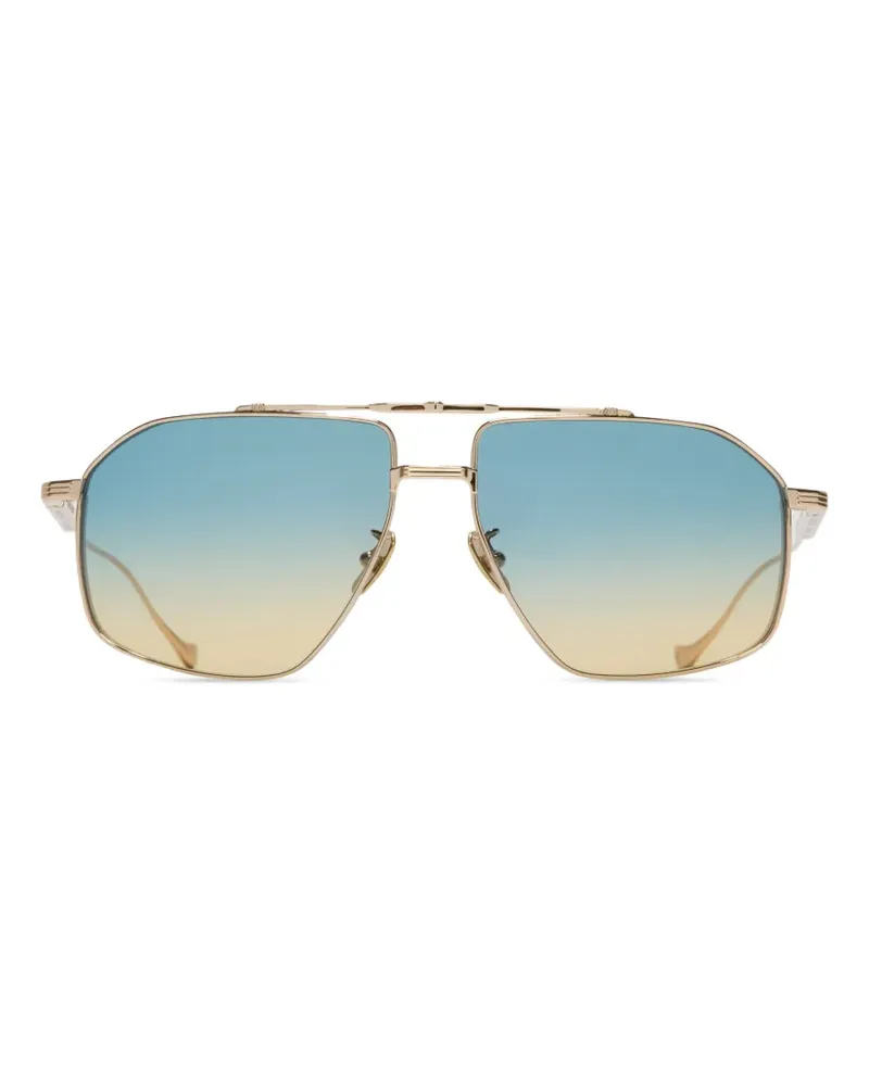 Cutler and Gross Geometrische Kensington Sonnenbrille - Gold Gold