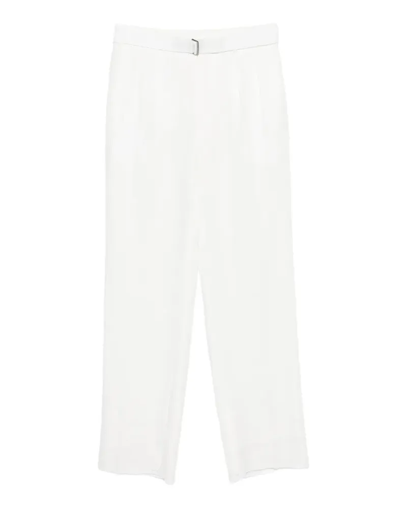 Tagliatore belted pleated-detail trousers - Weiß Weiß