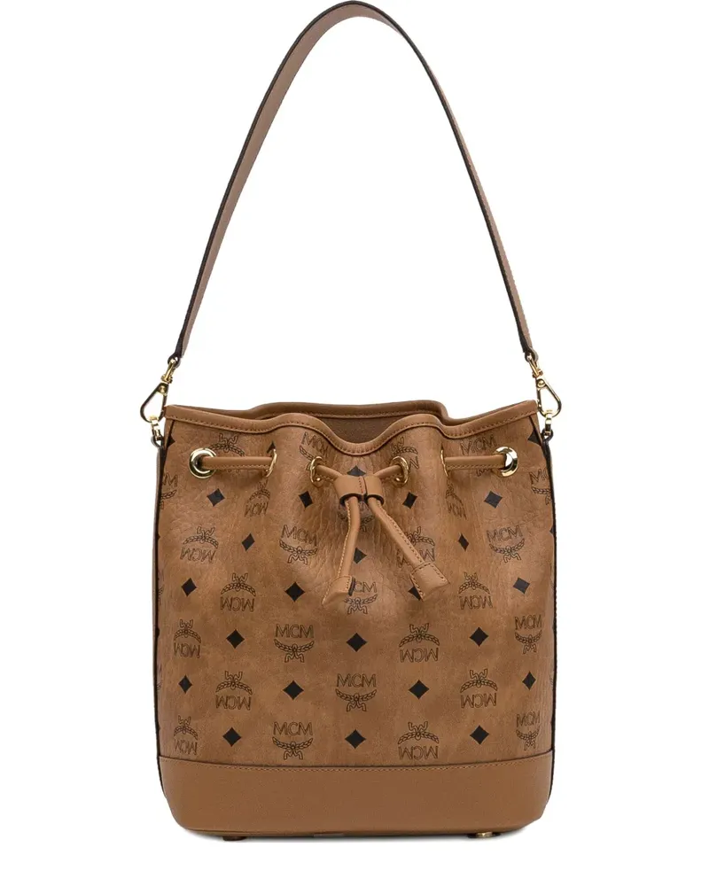 MCM Mittelgroße Beuteltasche mit Monogramm - Braun Braun