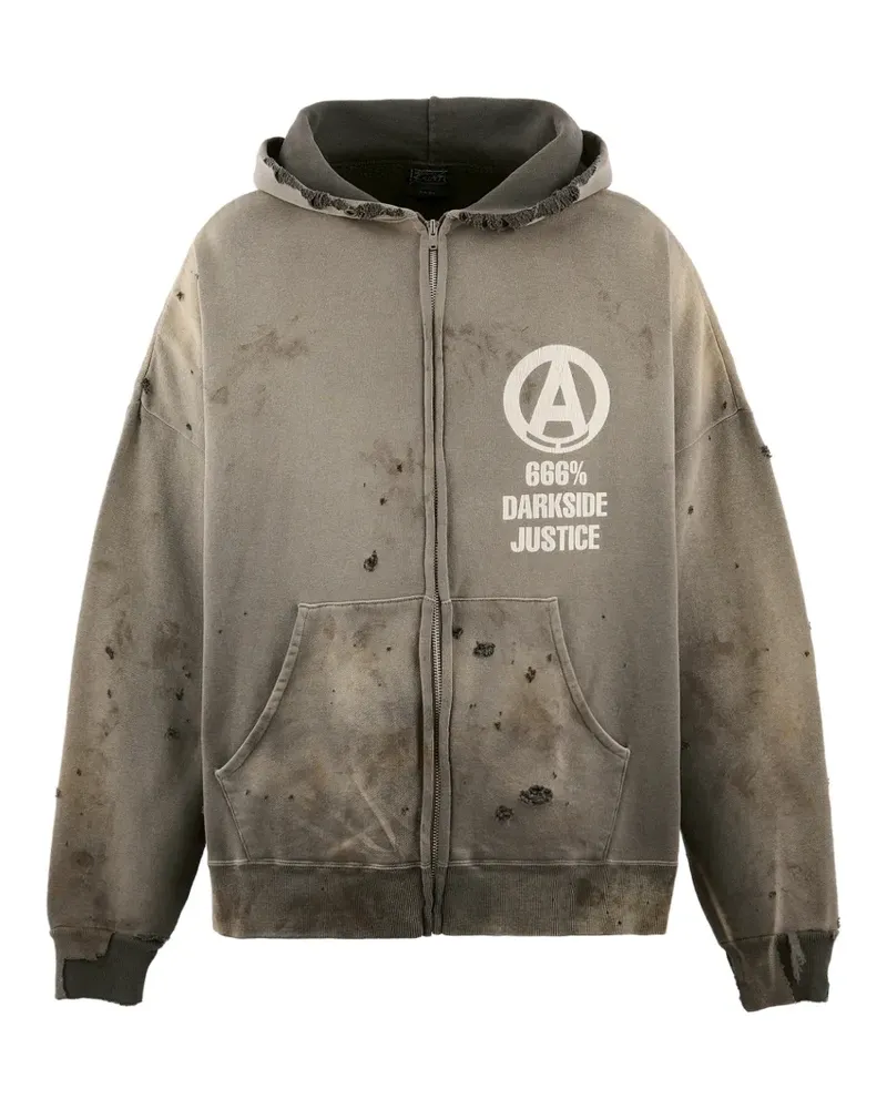 SAINT MXXXXXX zip-up hoodie - Grau Grau