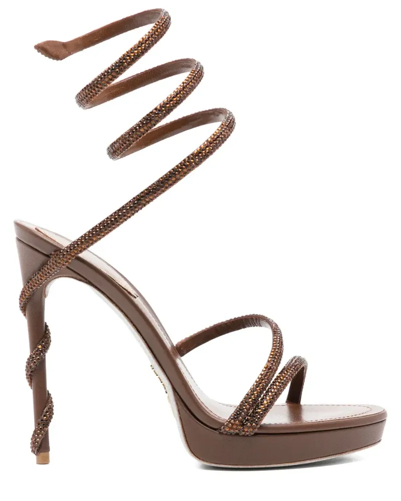 René Caovilla Margot Sandalen 120mm - Braun Braun