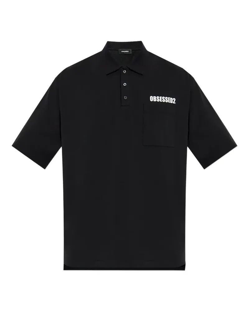 Dsquared2 Obsessed2 Poloshirt mit Tasche - Schwarz Schwarz