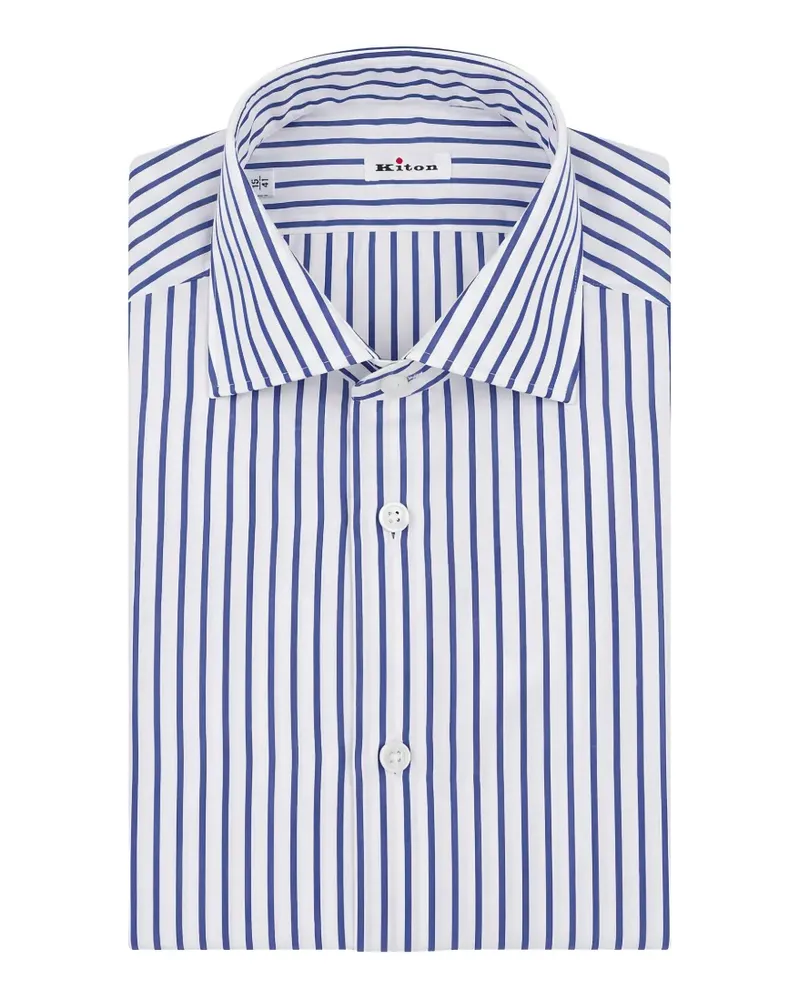 Kiton striped cotton shirt - Weiß Weiß
