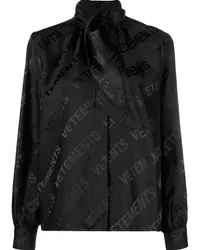 VETEMENTS Hemd mit Jacquard-Logo Schwarz