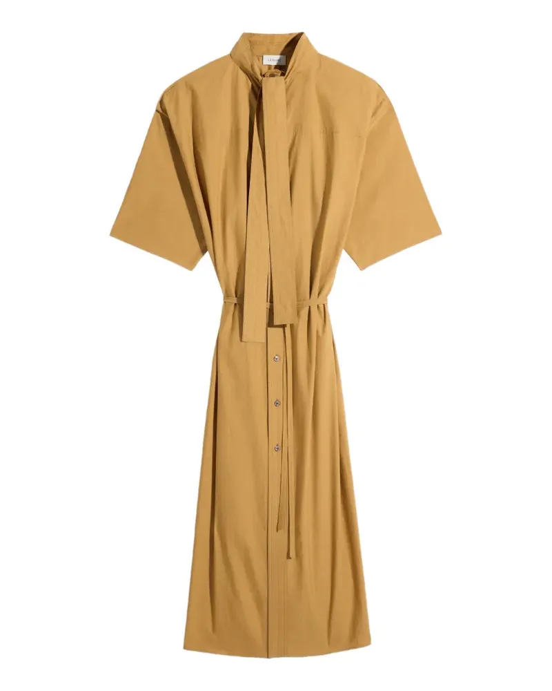 Christophe Lemaire short-sleeve belted midi dress - Nude Nude
