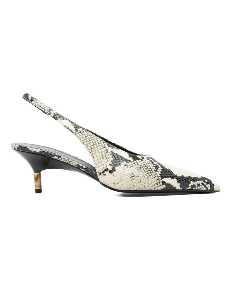 KHAITE Bella python-embossed leather pumps - Nude Nude