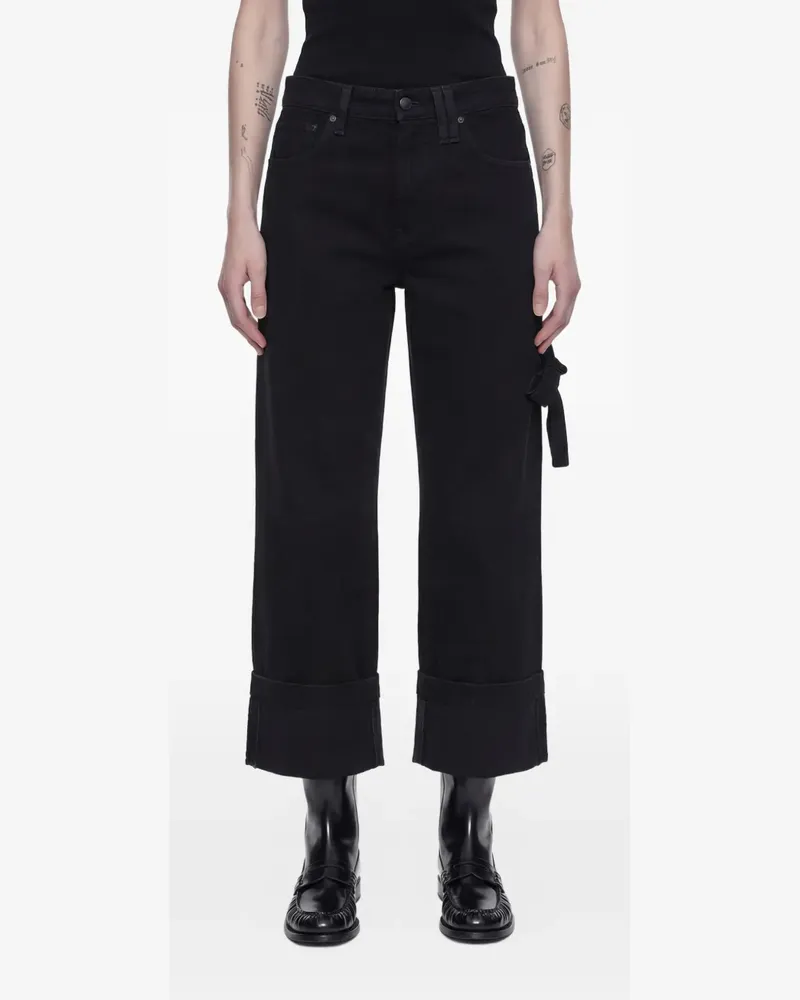 Simone Rocha tie detail cropped jeans - Schwarz Schwarz