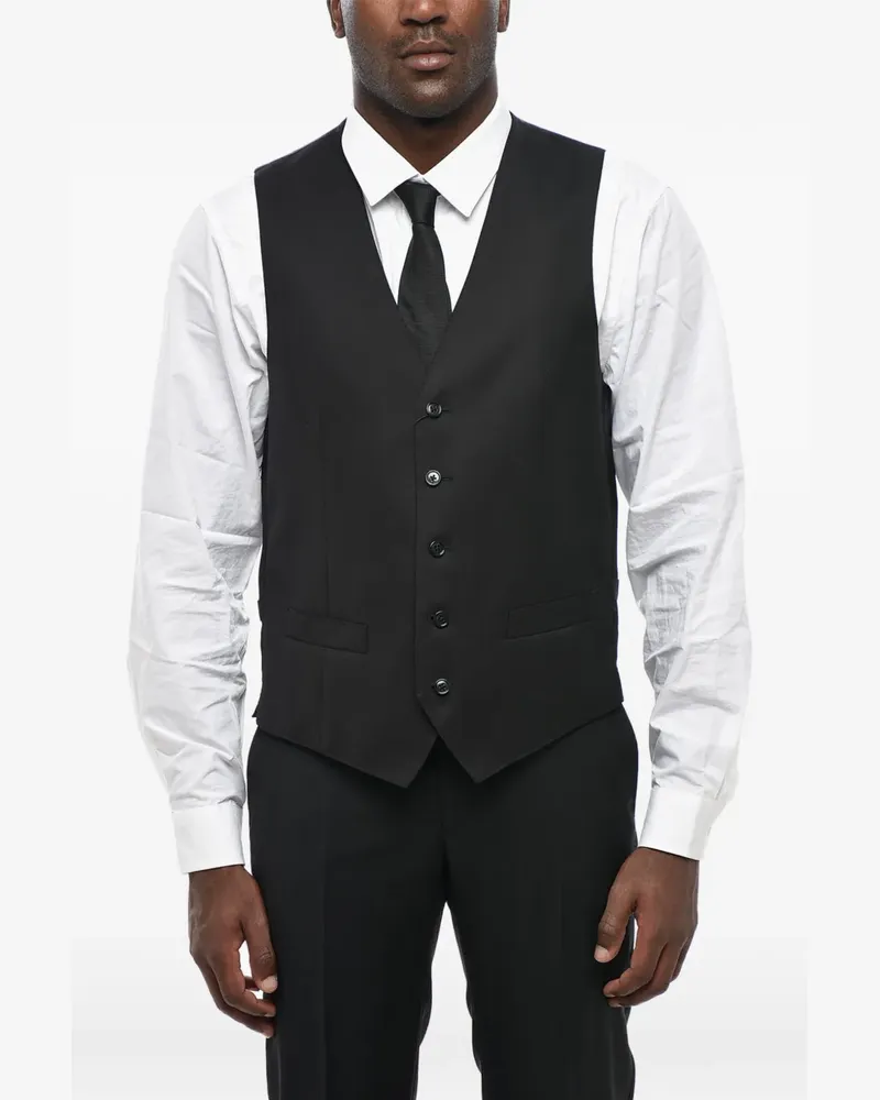 Corneliani V-neck welt-pocket waistcoat - Schwarz Schwarz
