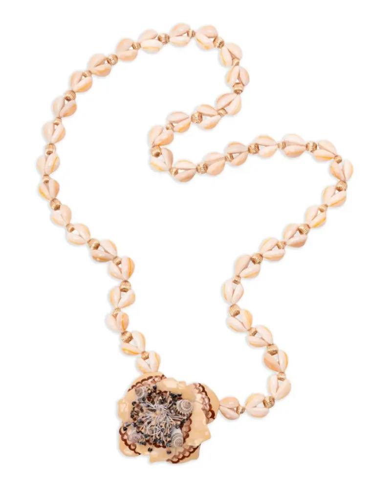 Valentino Garavani Shell Flower Halskette - Nude Nude
