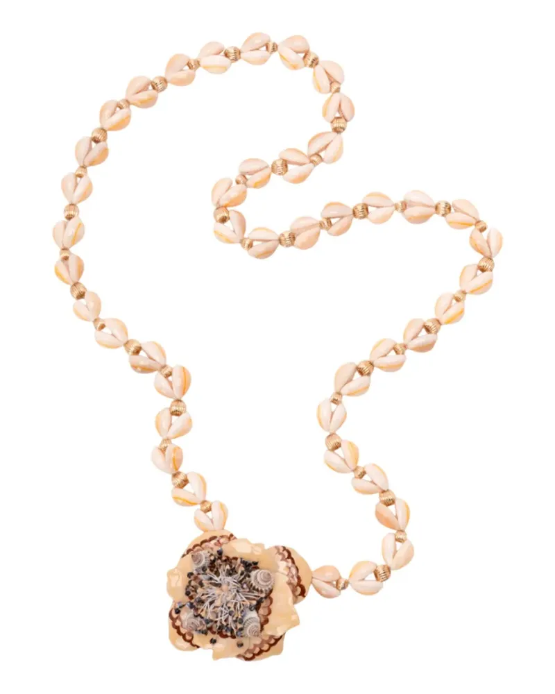 Valentino Garavani shell flower necklace - Nude Nude