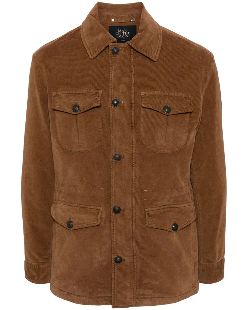 ManOnTheBoon Utility-Jacke aus Moleskin - Braun Braun