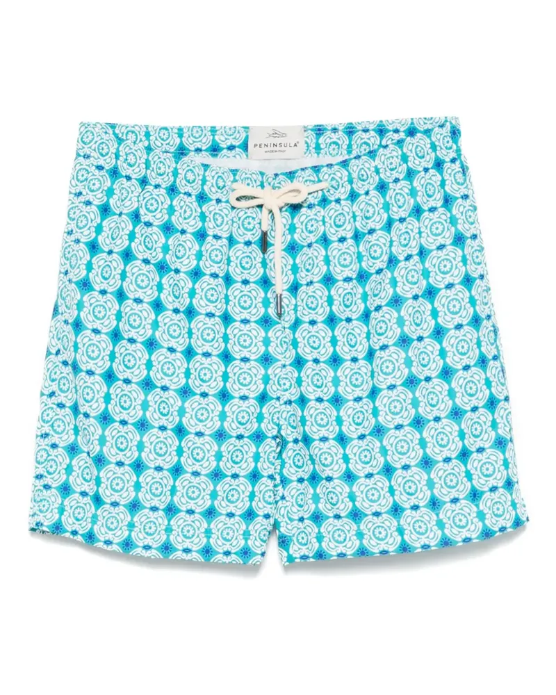 PENINSULA Badeshorts mit Print - Blau Blau