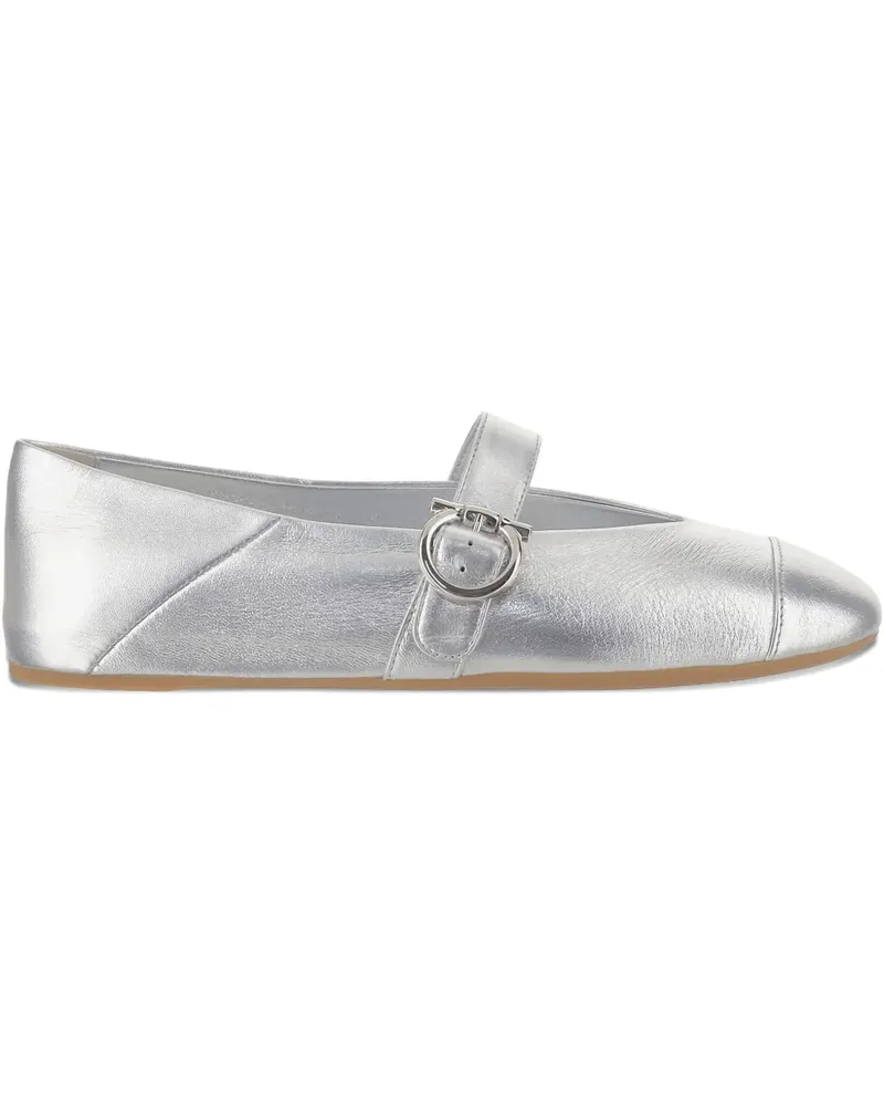 Ferragamo Gancini Ballerinas - Silber Silber