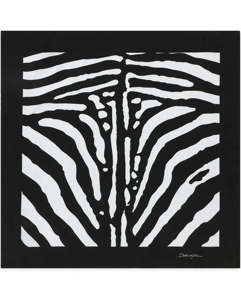 Dolce & Gabbana Schal mit Zebra-Print - Schwarz Schwarz