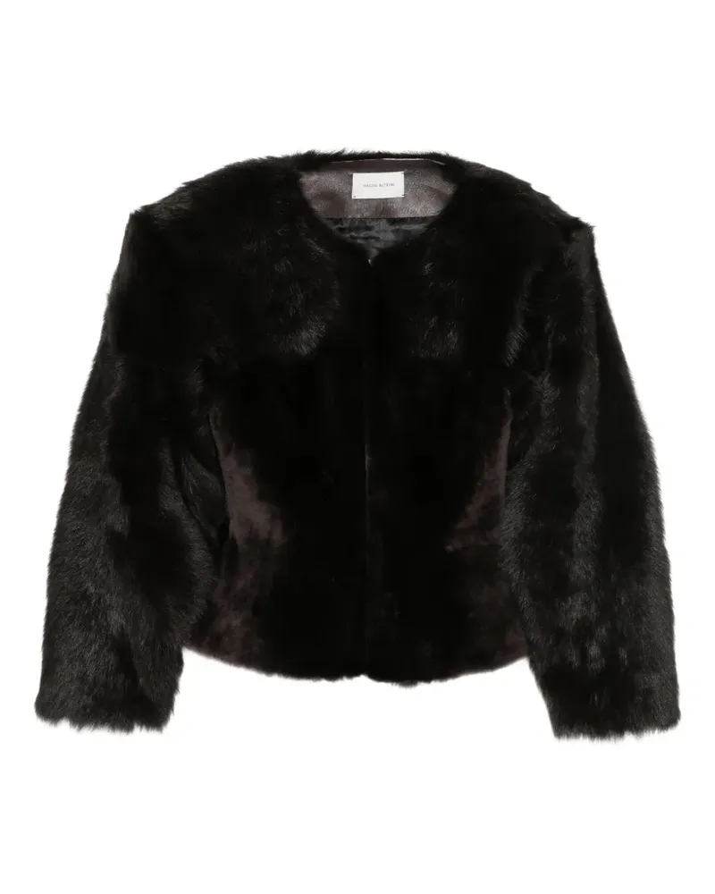 Magda Butrym Jacke aus Shearling - Schwarz Schwarz