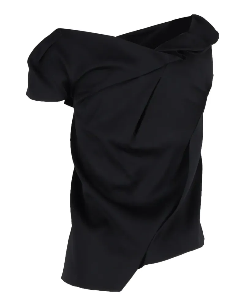 Roland Mouret Asymmetric draped top - Schwarz Schwarz