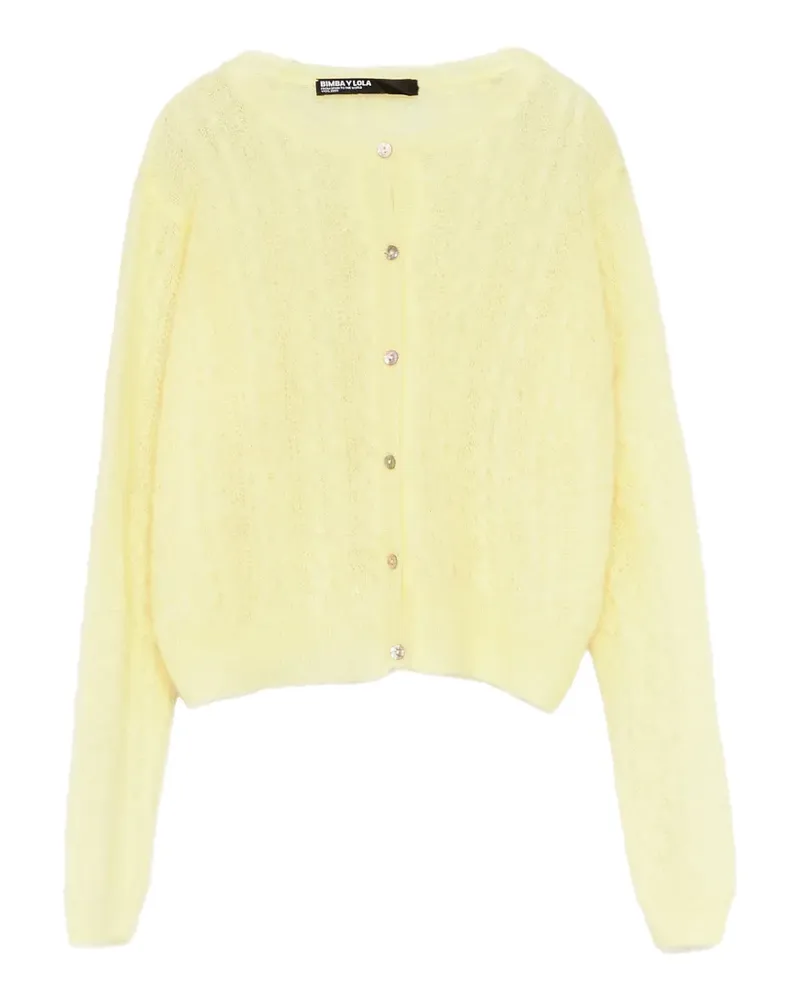 BIMBA Y LOLA Kastiger hellgelber Cardigan aus Mohär Gelb