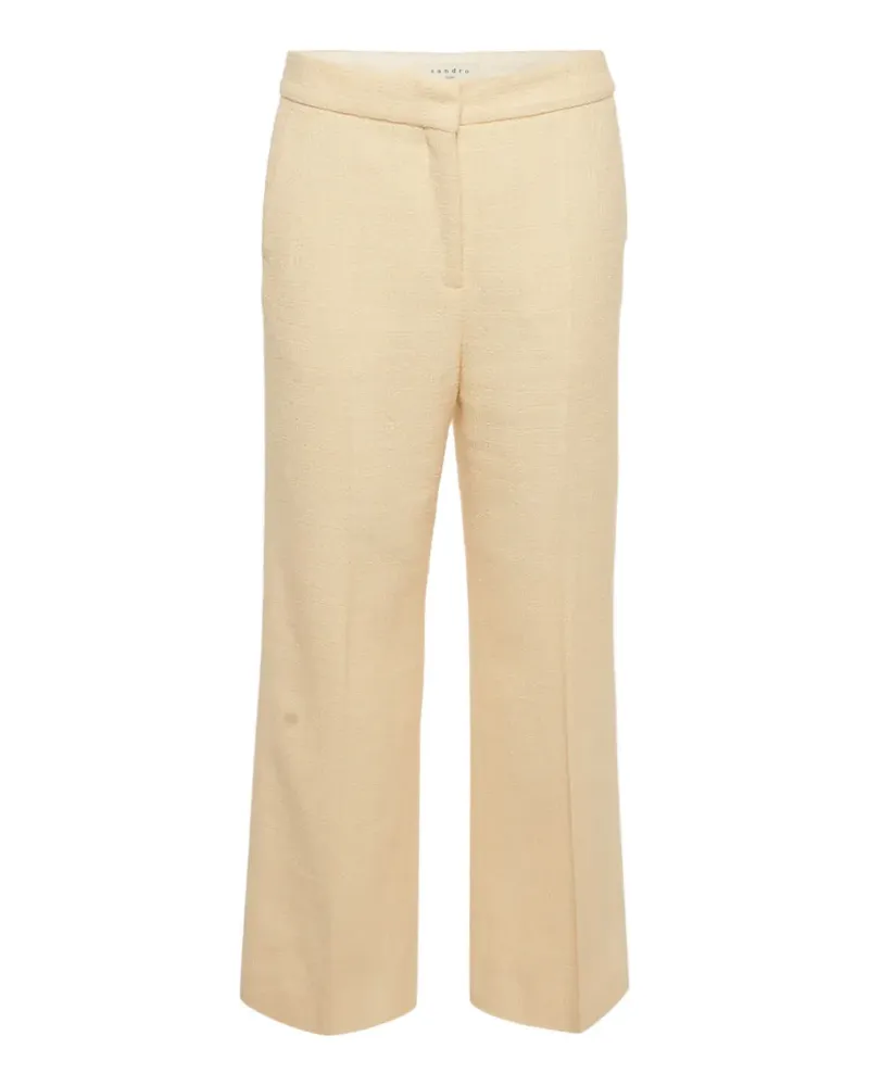 Sandro tweed straight-leg trousers - Nude Nude