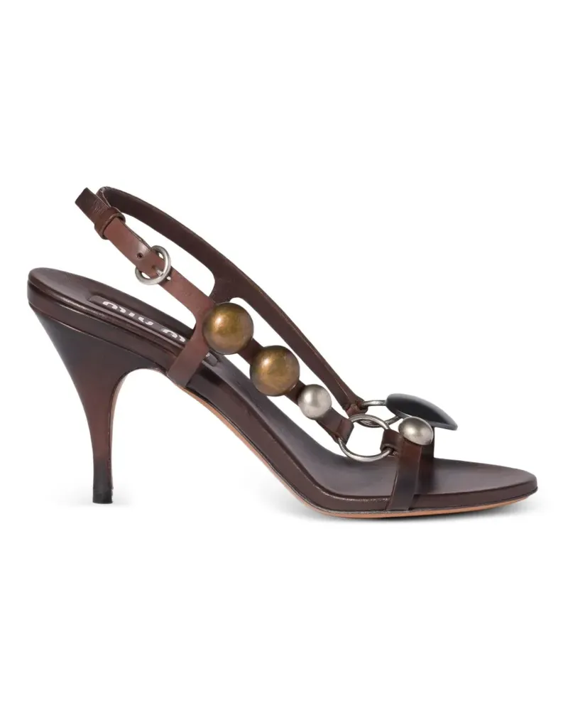 Miu Miu Sandalen mit Knöchelriemen - Braun Braun