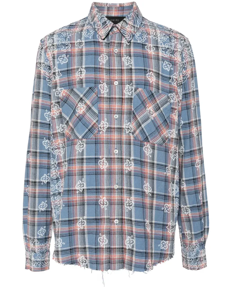 Amiri Hemd mit Karomuster - Blau Blau