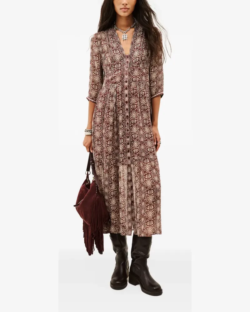 ba&sh Maxikleid mit Print - Rot Rot