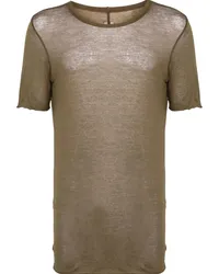 Rick Owens T-Shirt mit offenem Saum Braun