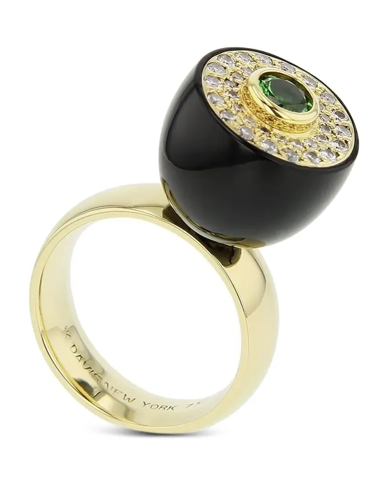 Mark Davis 18kt Bakelite Gelbgoldring mit Diamanten und Granat Gold