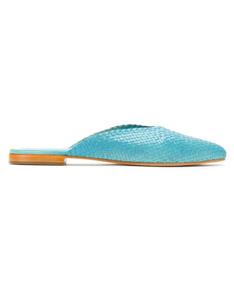 Sarah Chofakian Mules mit Flechtmuster - Blau Blau