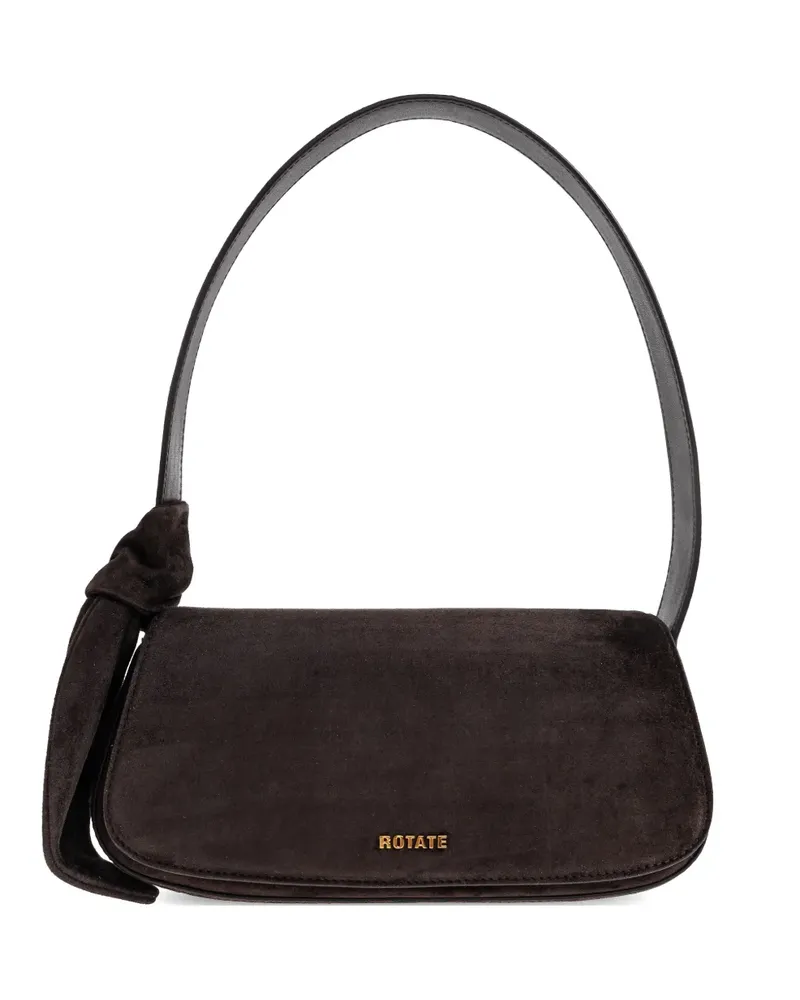 ROTATE Birger Christensen knot logo-detail shoulder bag - Braun Braun