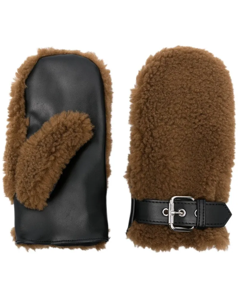 STAND Handschuhe aus Faux Shearling Braun