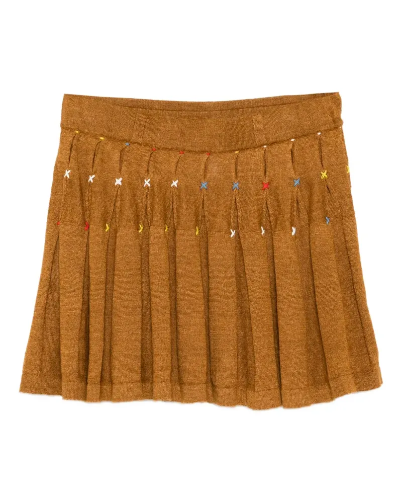 YANYAN KNITS Borlor Double-Layer Mini Skirt - Braun Braun