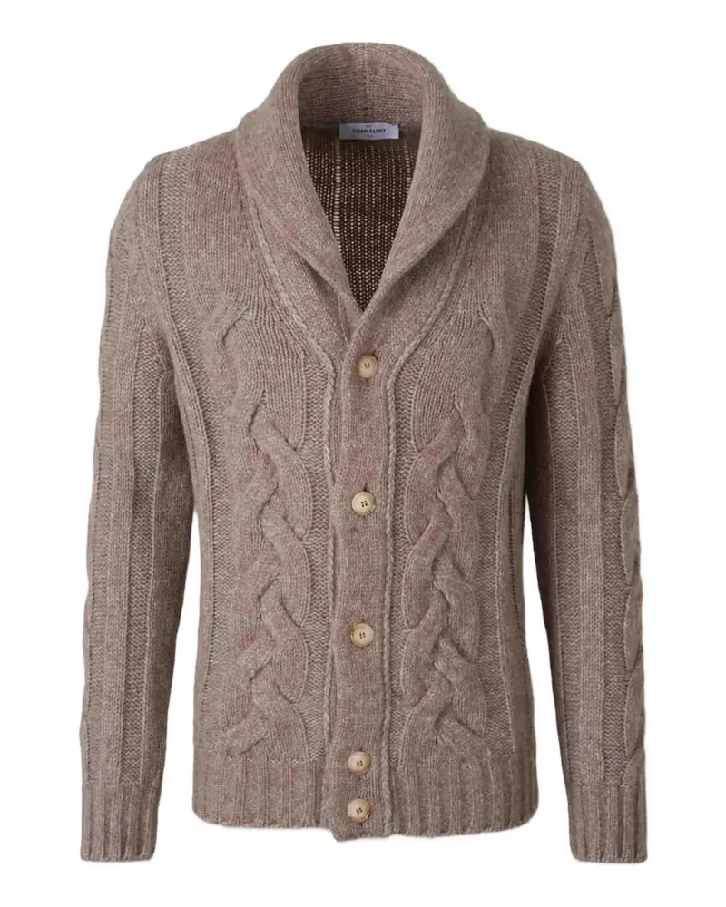 Gran Sasso Cardigan mit Zopfmuster - Braun Braun