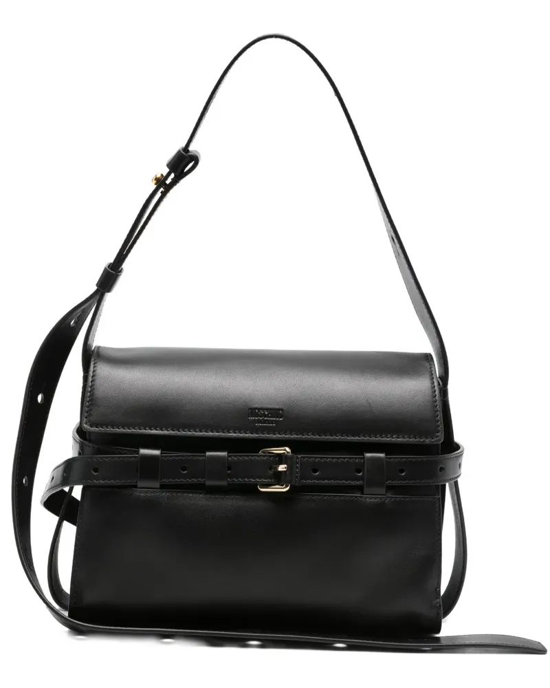 Moschino Tie Me leather shoulder bag - Schwarz Schwarz