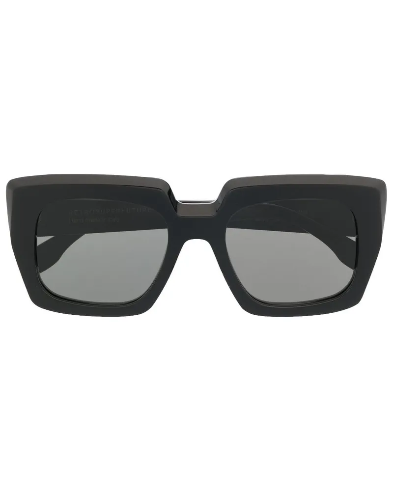 RETROSUPERFUTURE Eckige Sonnenbrille im Oversized-Look Schwarz