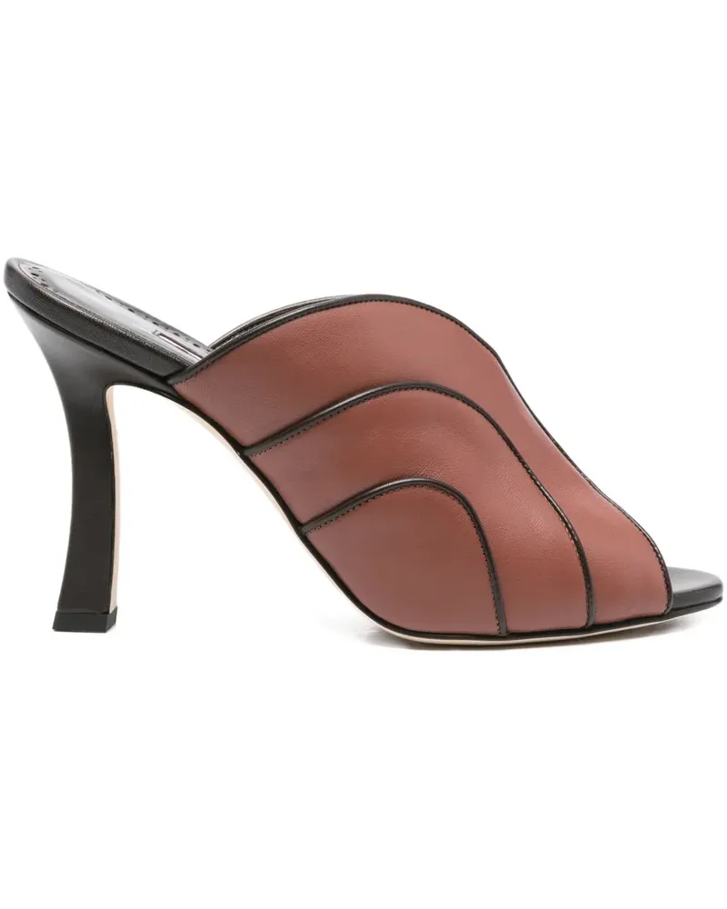 Manolo Blahnik Nikabo Sandalen mit Ledereinsätzen 100mm - Braun Braun