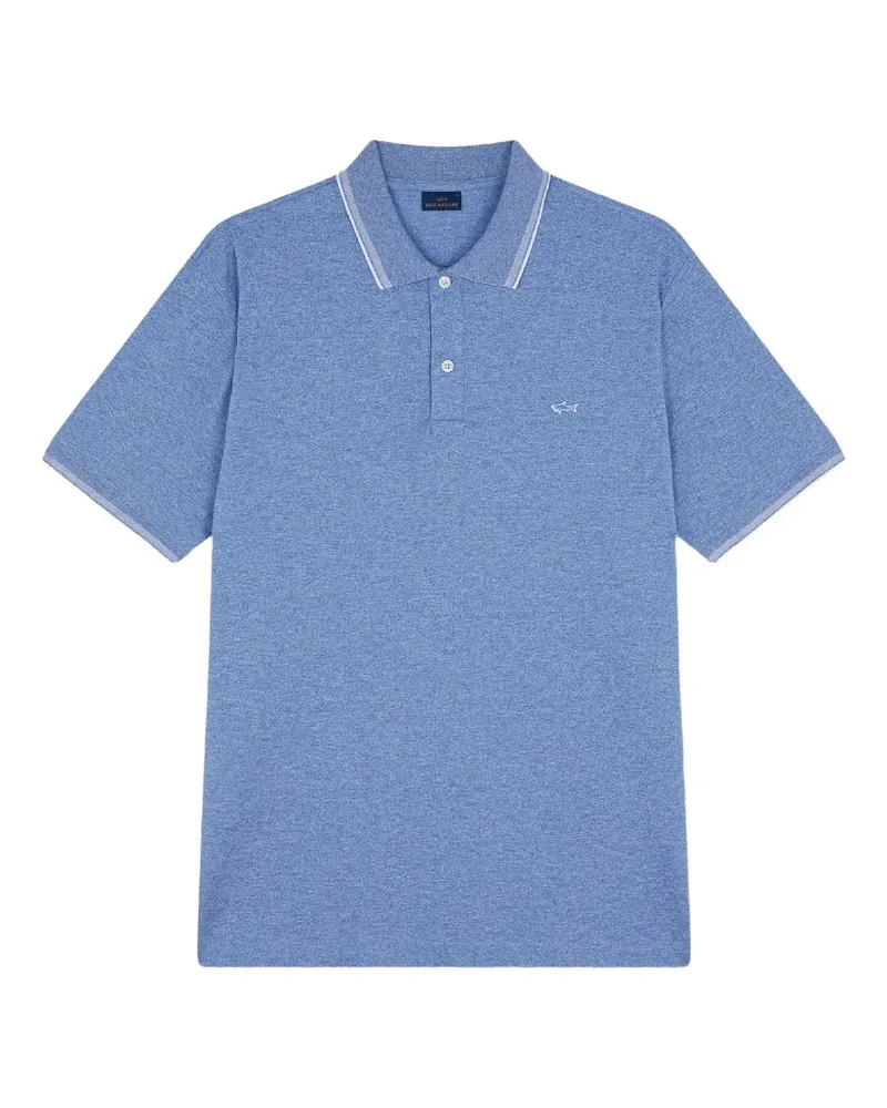 Paul & Shark logo-appliqué trimmed polo shirt - Blau Blau