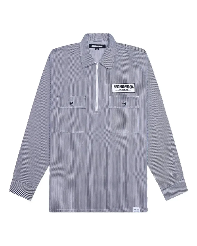 Neighborhood pocket-striped polo shirt - Blau Blau