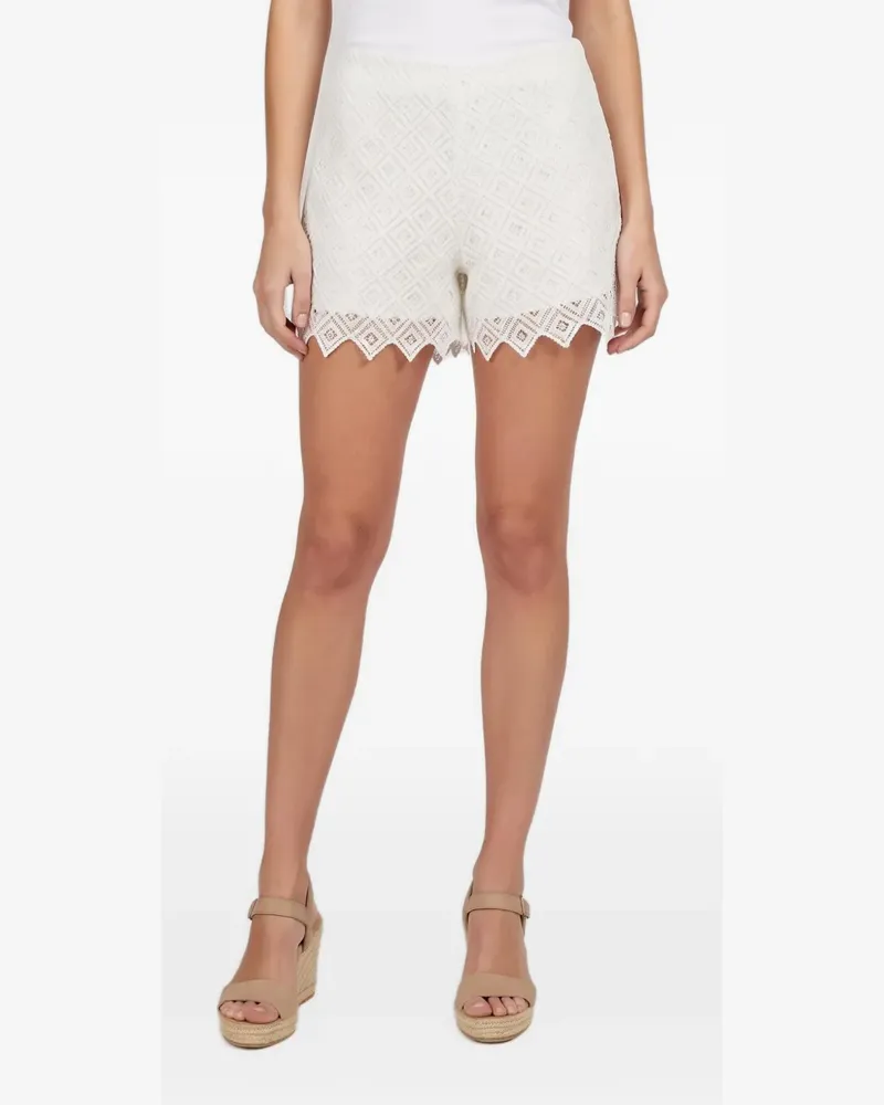 Sandro Shorts mit geometrischer Spitze - Weiß Weiß