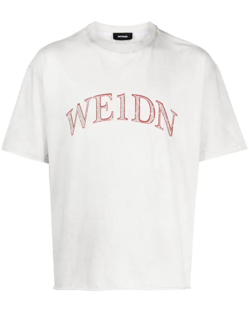 WE 11 DONE T-Shirt mit Logo-Print Nude