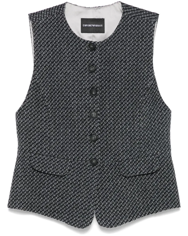 Emporio Armani Weste mit Jacquardmuster - Schwarz Schwarz
