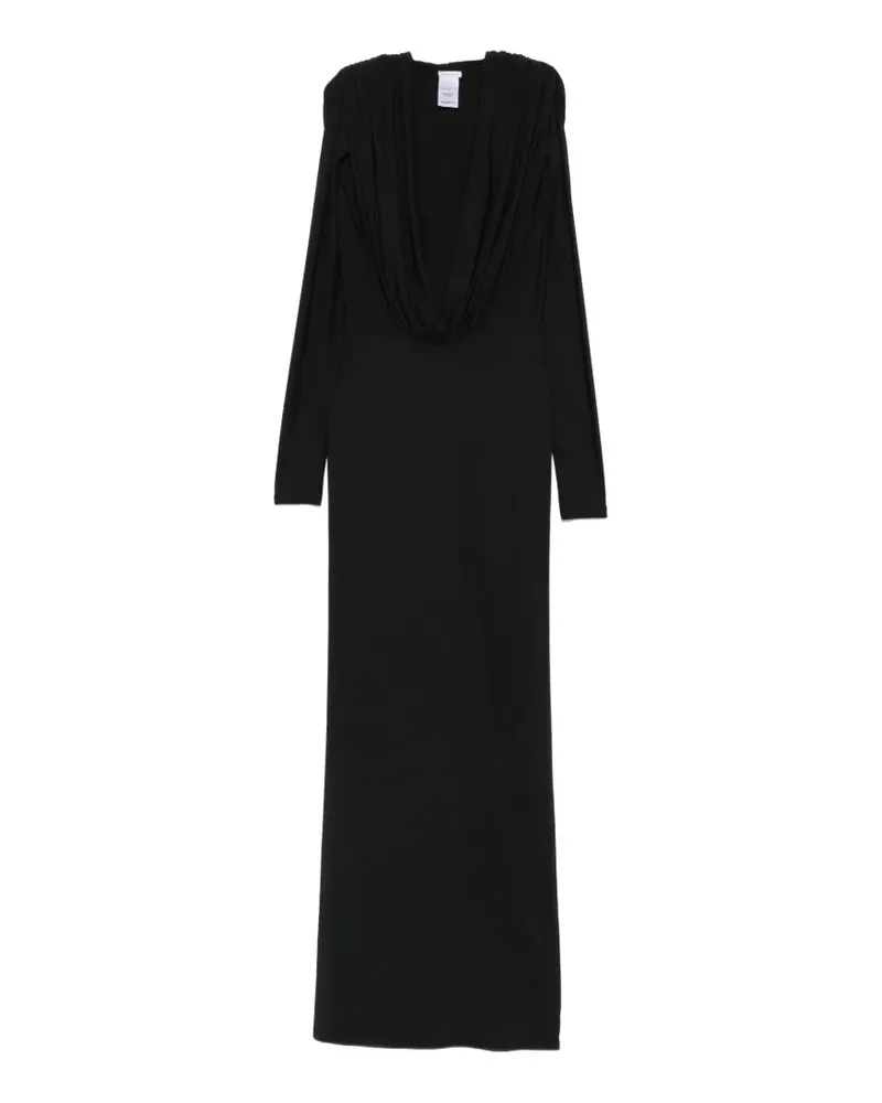 Amazuìn Rasha Maxikleid mit V-Ausschnitt - Schwarz Schwarz